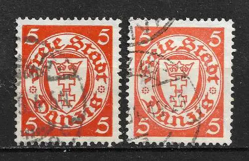 Freie Stadt Danzig 1924 Nr 193 in 2 Farben / Tönen Gebraucht