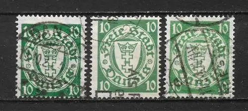 Freie Stadt Danzig 1924 Nr 194 in 3 Farben / Tönen Gebraucht