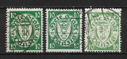 Freie Stadt Danzig 1924 Nr 194 in 3 Farben / Tönen Gebraucht