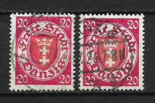 Freie Stadt Danzig 1924 Nr 196 in 2 Farben / Tönen Gebraucht