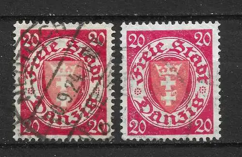 Freie Stadt Danzig 1924 Nr 196 in 2 Farben / Tönen Gebraucht