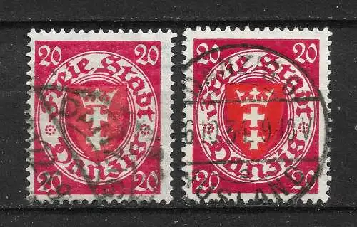 Freie Stadt Danzig 1924 Nr 196 in 2 Farben / Tönen Gebraucht