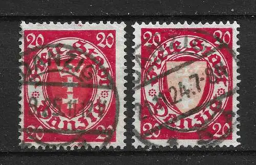Freie Stadt Danzig 1924 Nr 196 in 2 Farben / Tönen Gebraucht