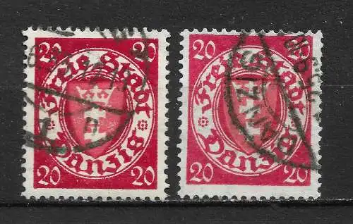 Freie Stadt Danzig 1924 Nr 196 in 2 Farben / Tönen Gebraucht
