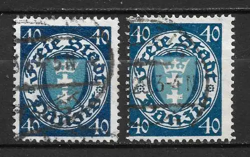 Freie Stadt Danzig 1924 Nr 199 in 2 Farben / Tönen Gebraucht