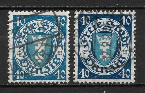 Freie Stadt Danzig 1924 Nr 199 in 2 Farben / Tönen Gebraucht