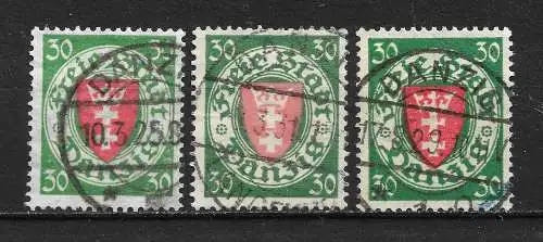 Freie Stadt Danzig 1924 Nr 198 in 3 Farben / Tönen Gebraucht