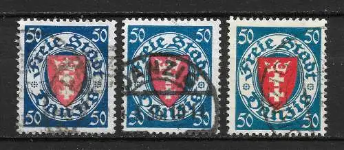 Freie Stadt Danzig 1924 Nr 200 in 3 Farben / Tönen Gebraucht