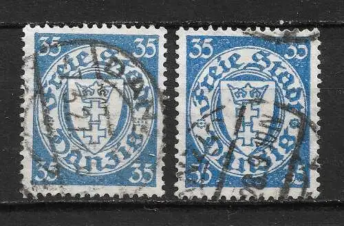Freie Stadt Danzig 1925 Nr 215 in 2 Farben / Tönen Gebraucht