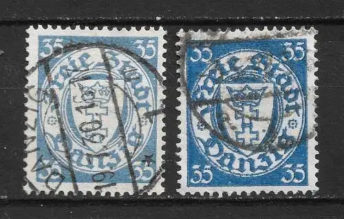 Freie Stadt Danzig 1925 Nr 215 in 2 Farben / Tönen Gebraucht