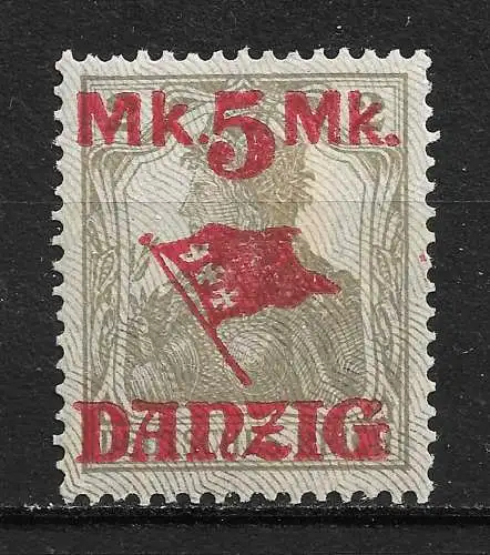 Freie Stadt Danzig 1920 Nr 30 Typ II Falz / Gummimängel / *