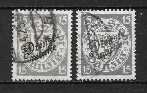 Freie Stadt Danzig 1924 Nr 43 (Dienstmarken) in 2 Farben / Tönen Gebraucht