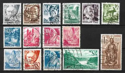 All. Bes. Franz. Zone Rheinland-Pfalz 1947 Nr 1 - 15 Gebraucht