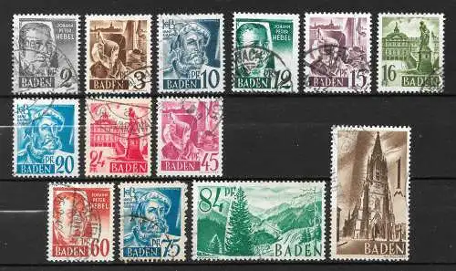 All. Bes. Franz. Zone Baden 1947 Nr 1 - 13 Gebraucht