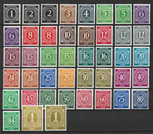 All. Bes. Gem.-Ausg. 1946 Nr 911 - 937 mit Farben überkomplett Postfrisch / **