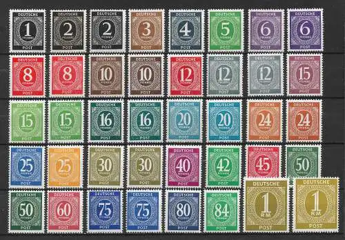 All. Bes. Gem.-Ausg. 1946 Nr 911 - 937 mit Farben überkomplett Postfrisch / **