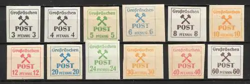 Lokale Kreispost 1945 Nr 31 - 42 Grossraeschen Lokalausgaben Falz / Gummimängel / *