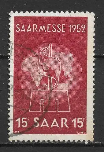 Saargebiet/Saarland 1951 Nr 317 Gebraucht