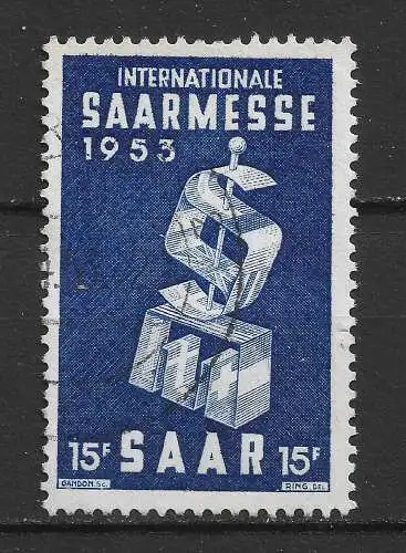 Saargebiet/Saarland 1953 Nr 341 Gebraucht