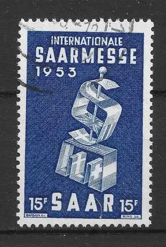 Saargebiet/Saarland 1953 Nr 341 Gebraucht