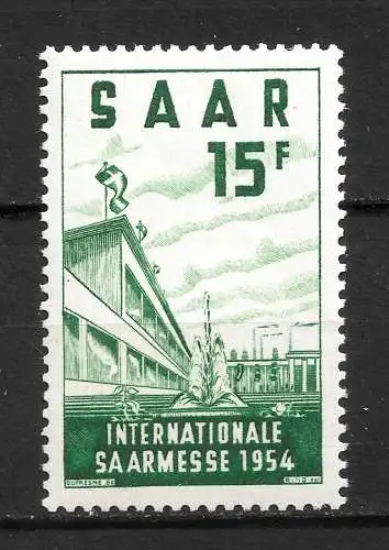 Saargebiet/Saarland 1954 Nr 348 Postfrisch / **