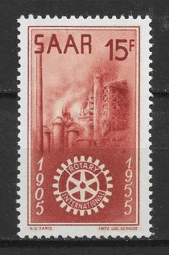 Saargebiet/Saarland 1955 Nr 358 Postfrisch / **