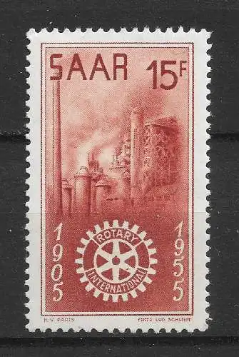 Saargebiet/Saarland 1955 Nr 358 Postfrisch / **