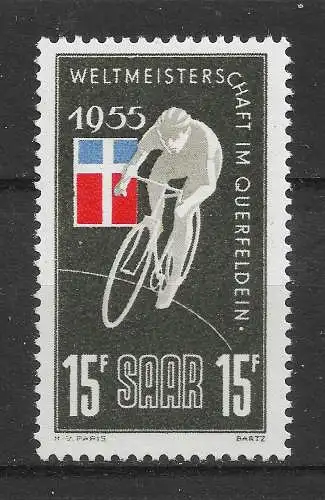 Saargebiet/Saarland 1955 Nr 357 Postfrisch / **