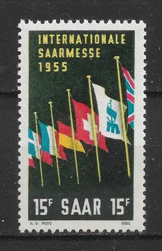 Saargebiet/Saarland 1955 Nr 359 Postfrisch / **