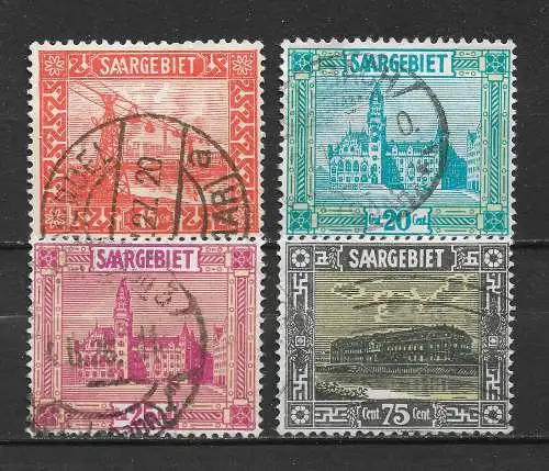 Saargebiet/Saarland 1923 Nr 98 - 101 Gebraucht