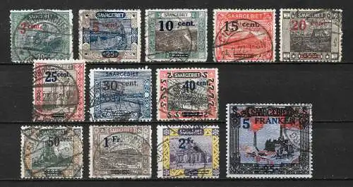 Saargebiet/Saarland 1921 Nr aus 70 - 83 Gebraucht