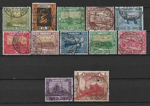 Saargebiet/Saarland 1922 Nr aus 84 - 97 Gebraucht