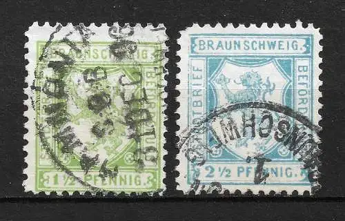 Stadtpostmarken 1895  Nr Privatpost / Stadtpost Braunschweig 67 - 68 Gebraucht