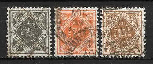 Altd. Württemberg 1916 Nr 119 - 121 Gebraucht