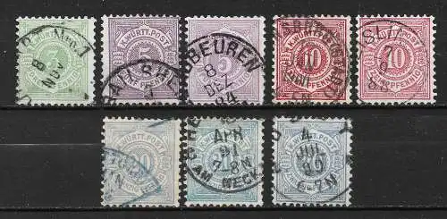 Altd. Württemberg 1875 Nr Los aus 44 - 50 mit Farben / Tönen Gebraucht