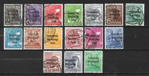 All. Bes. Sowj. Zone 1948 Nr 182 - 197 (ohne 195) Gebraucht