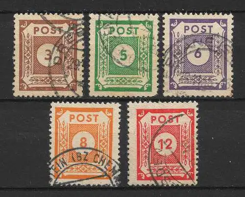 All. Bes. Sowj. Zone 1945 Nr Ost-Sachsen 56 - 60 Gebraucht