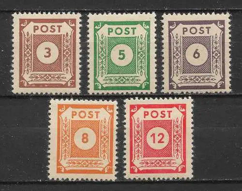 All. Bes. Sowj. Zone 1945 Nr Ost-Sachsen 56 - 60 Postfrisch / **