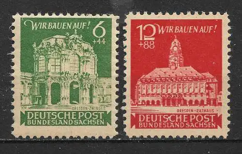 All. Bes. Sowj. Zone 1946 Nr Ost-Sachsen 64 - 65 Postfrisch / **