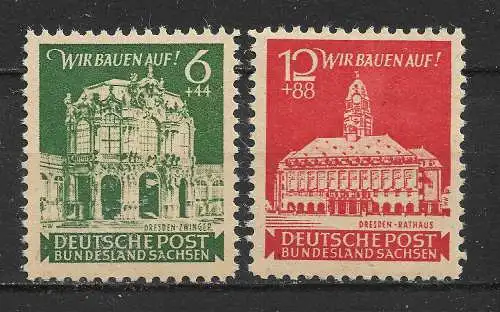 All. Bes. Sowj. Zone 1946 Nr Ost-Sachsen 64 - 65 Postfrisch / **