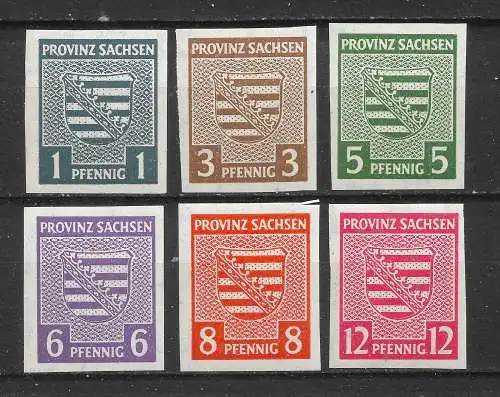 All. Bes. Sowj. Zone 1945 Nr Provinz Sachsen 66X - 71X Postfrisch / **