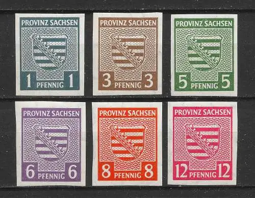 All. Bes. Sowj. Zone 1945 Nr Provinz Sachsen 66X - 71X Postfrisch / **