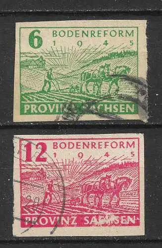 All. Bes. Sowj. Zone 1945 Nr Provinz Sachsen 85 - 86 Gebraucht