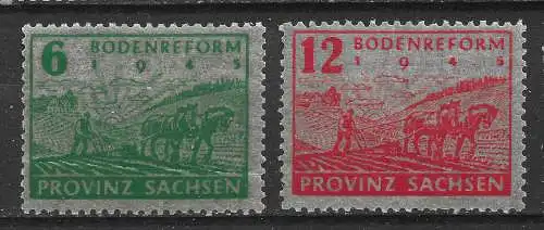All. Bes. Sowj. Zone 1946 Nr Provinz Sachsen 90 - 91 Postfrisch / **