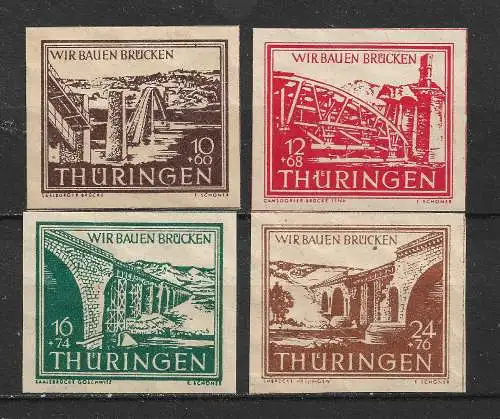 All. Bes. Sowj. Zone 1946 Nr Thüringen 112 - 115 Postfrisch / **