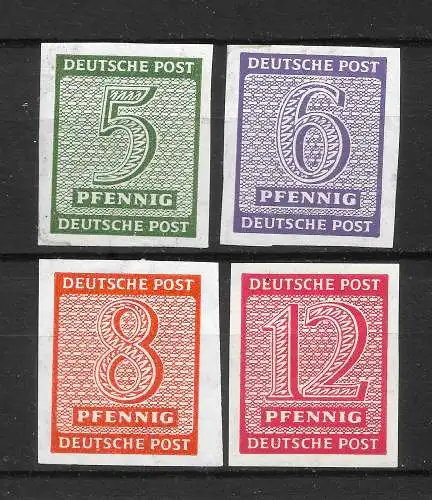 All. Bes. Sowj. Zone 1945 Nr West-Sachsen 116X - 119X Postfrisch / **
