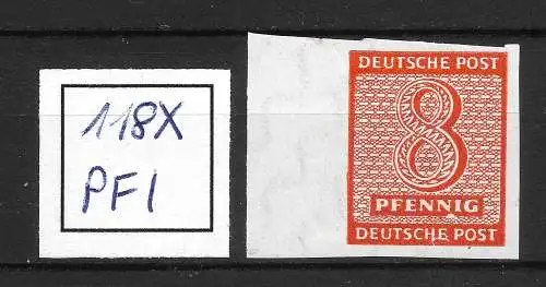 All. Bes. Sowj. Zone 1945 Nr West-Sachsen 118X Plattenfehler PF I Postfrisch / **