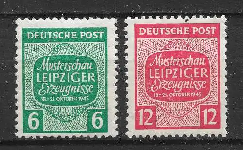 All. Bes. Sowj. Zone 1945 Nr West-Sachsen 124Y - 125Y Postfrisch / **