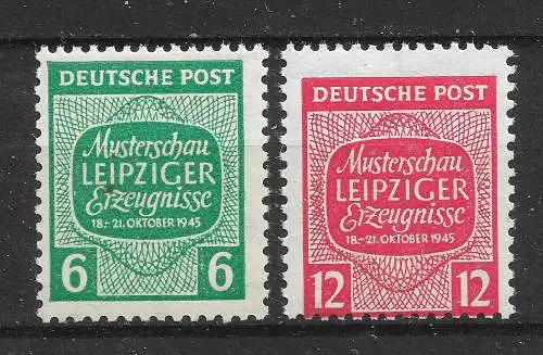 All. Bes. Sowj. Zone 1945 Nr West-Sachsen 124Y - 125Y Postfrisch / **