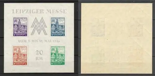 All. Bes. Sowj. Zone 1946 Nr West-Sachsen Block 5 YZ selten Postfrisch / **